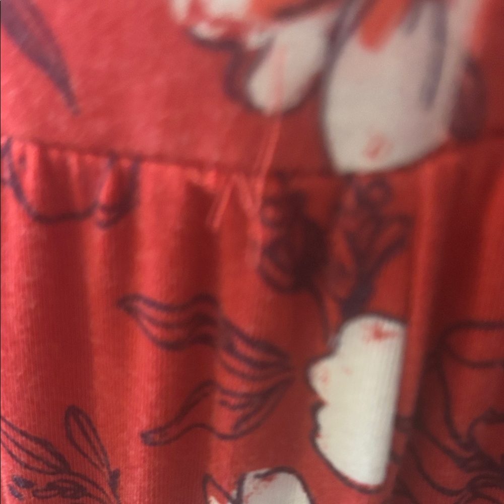 41 Hawthorn Red Floral Midi Dress Size L Sleeveless V Neck Faux Wrap - Picture 9 of 9